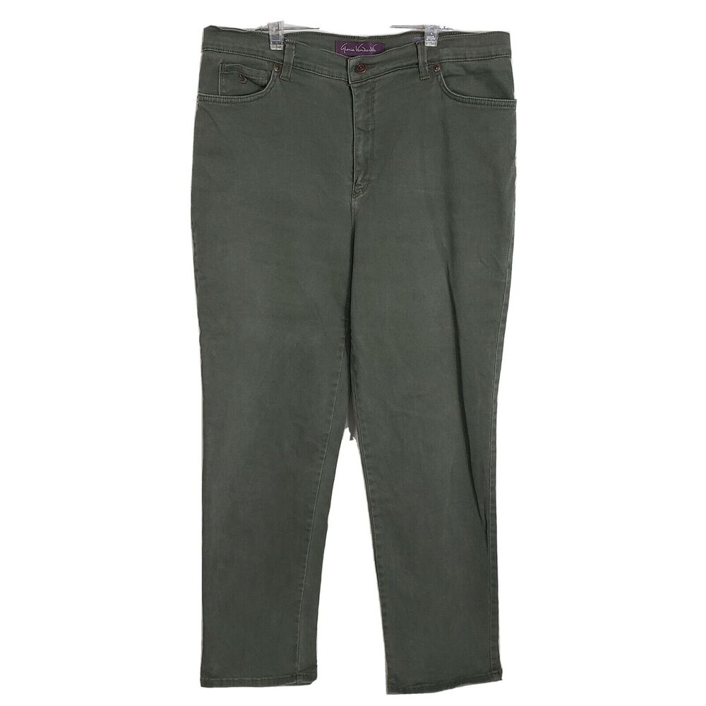 Gloria Vanderbilt Womens Jeans Size 16 Amanda Green Denim Stretch Straight Leg